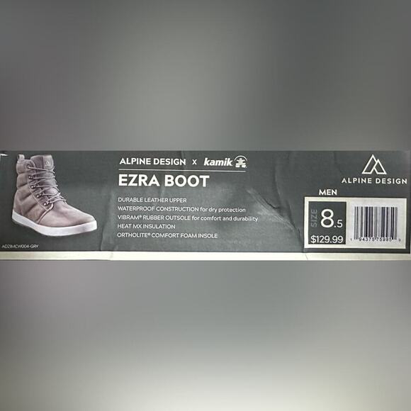ALPINE DESIGN X KAMIK EZRA WATERPROOF LEATHER BOOTS Men's Size 8.5 GREY NEW - Picture 8 of 8